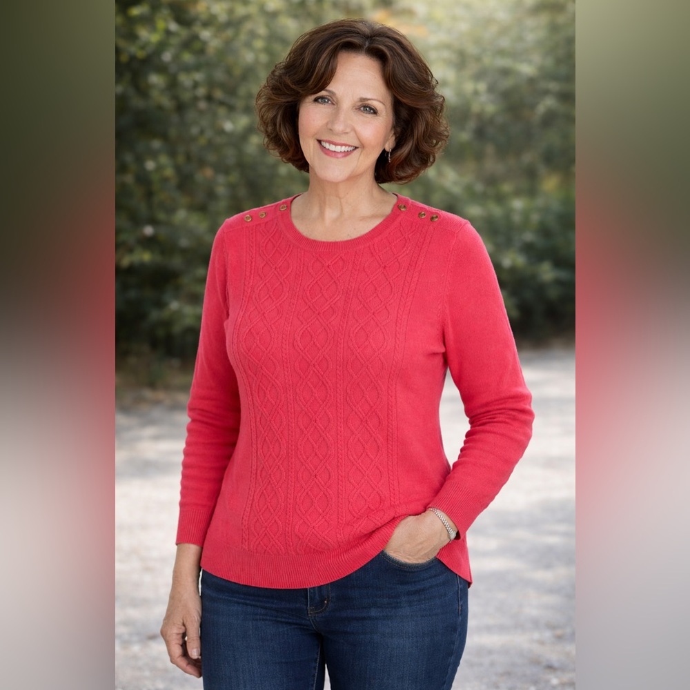 NWT, Talbots, Women’s XL cozy cable knit textured sweater.